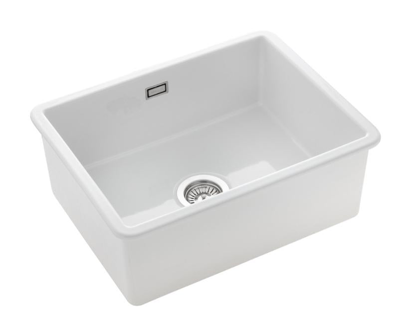 Rangemaster Rustique Inset Mount Single Bowl Kitchen Sink in Ceramic