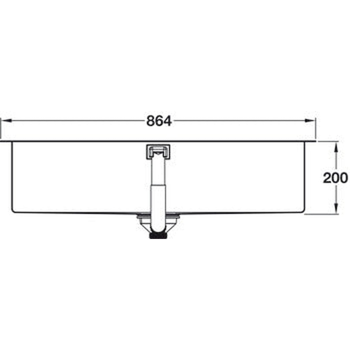Technical drawing with dimensions for Grohe K700 Flush Mount Inset Mount Single Bowl Kitchen Sink for 900mm Cabinet in Stainless Steel Satin 57040350 Dimension