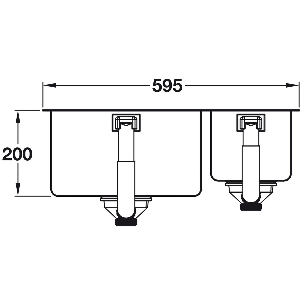 GROHE K700 Undermount One and Half Bowl Kitchen Sink For 600mm Cabinet in Stainless Steel Right 57040360 Dimension