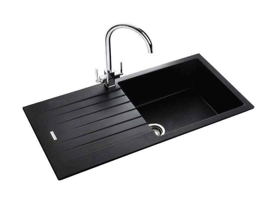 Rangemaster Andesite Inset Mount Single Bowl Composite Granite Kitchen Sink