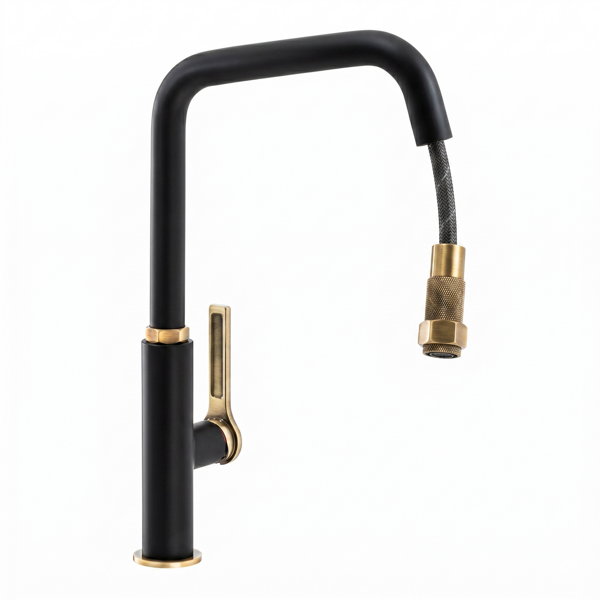 Abode Hex Single Lever Pull Out U-Spout Kitchen Mixer Tap