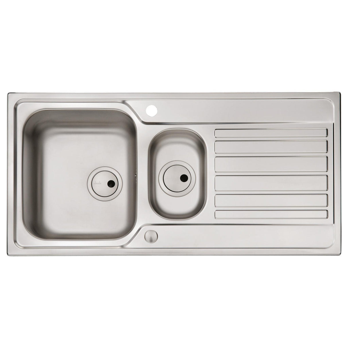 Abode Connekt Inset Mount One and Half Bowl Kitchen Sink For 600mm Cabinet in Stainless Steel 56990446