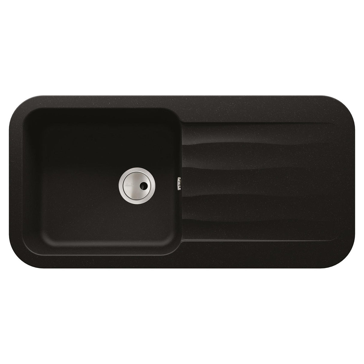 Abode Dune Inset mount Single Bowl Kitchen Sink For 600mm Cabinet in Composite Black Metallic