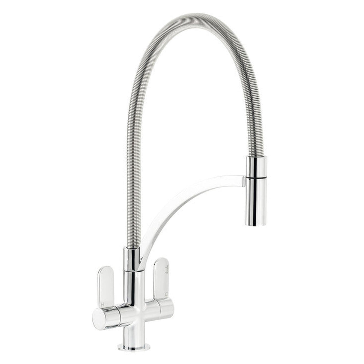 Abode Genio Professional C-Spout Mixer Tap With Dual Lever Polished chrome 56996290