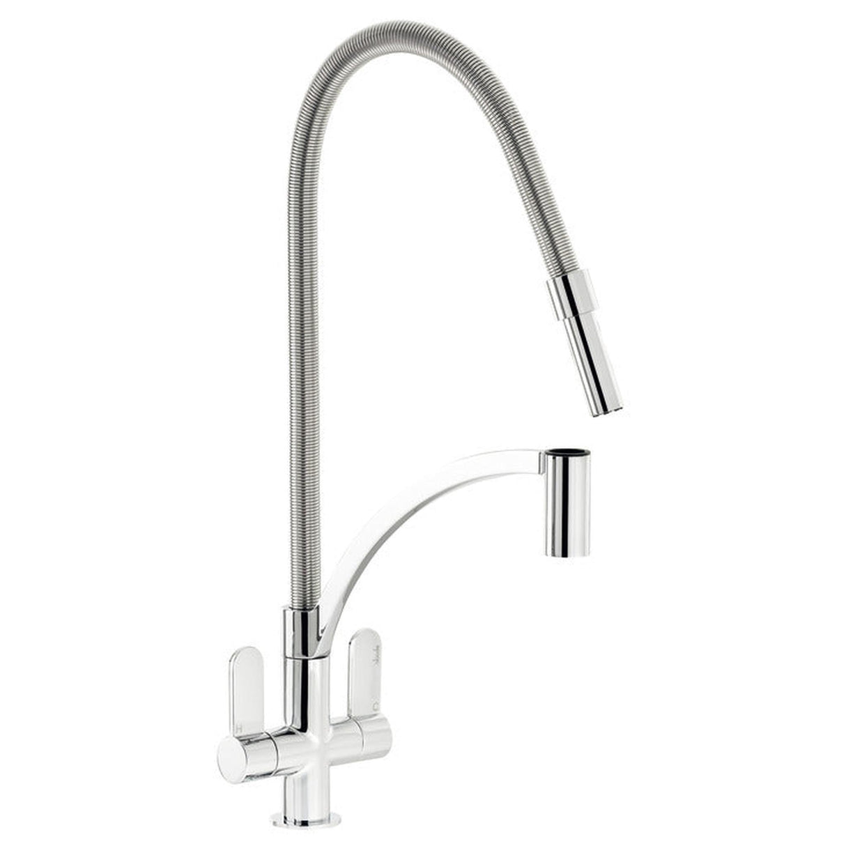 Abode Genio Professional C-Spout Mixer Tap With Dual Lever Polished chrome 56996290 1