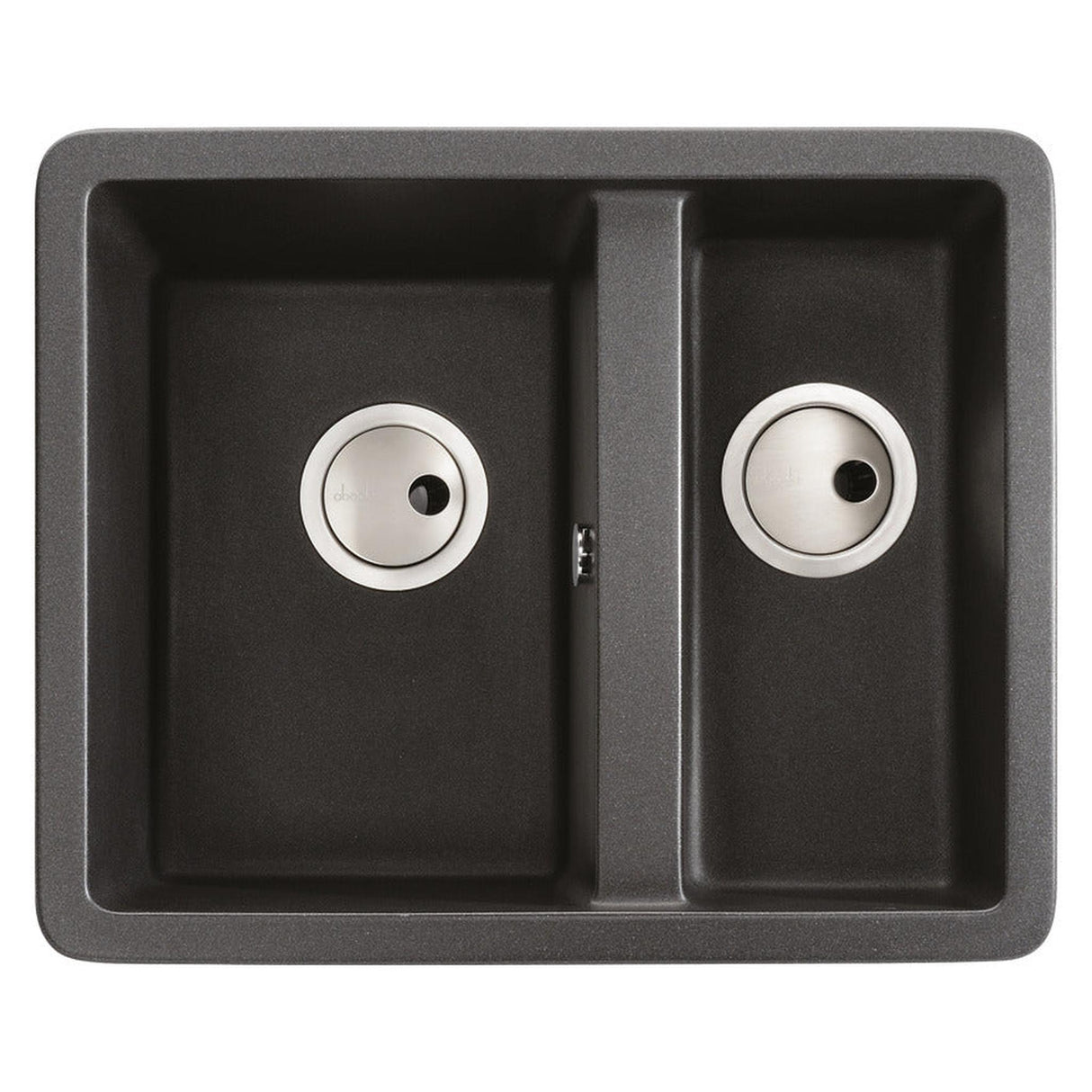 Abode Matrix GR15 Undermount Inset mount One And Half Bowl Kitchen Sink For 600mm Cabinet in Composite Black Metallic 56990473