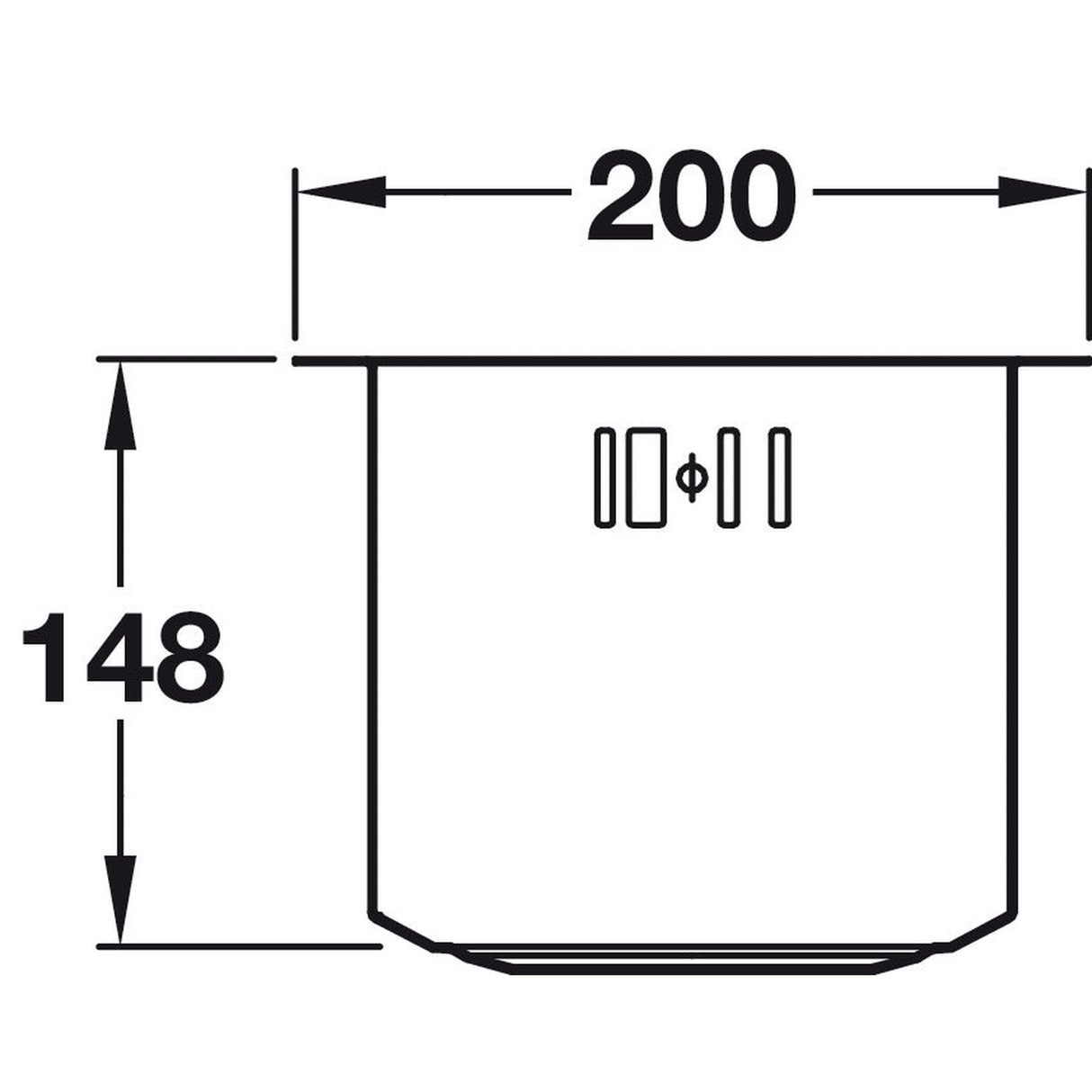 Abode Matrix R0 Undermount Half Bowl Kitchen Sink For 300mm Cabinet in Stainless Steel Brushed 57745070 Dimension