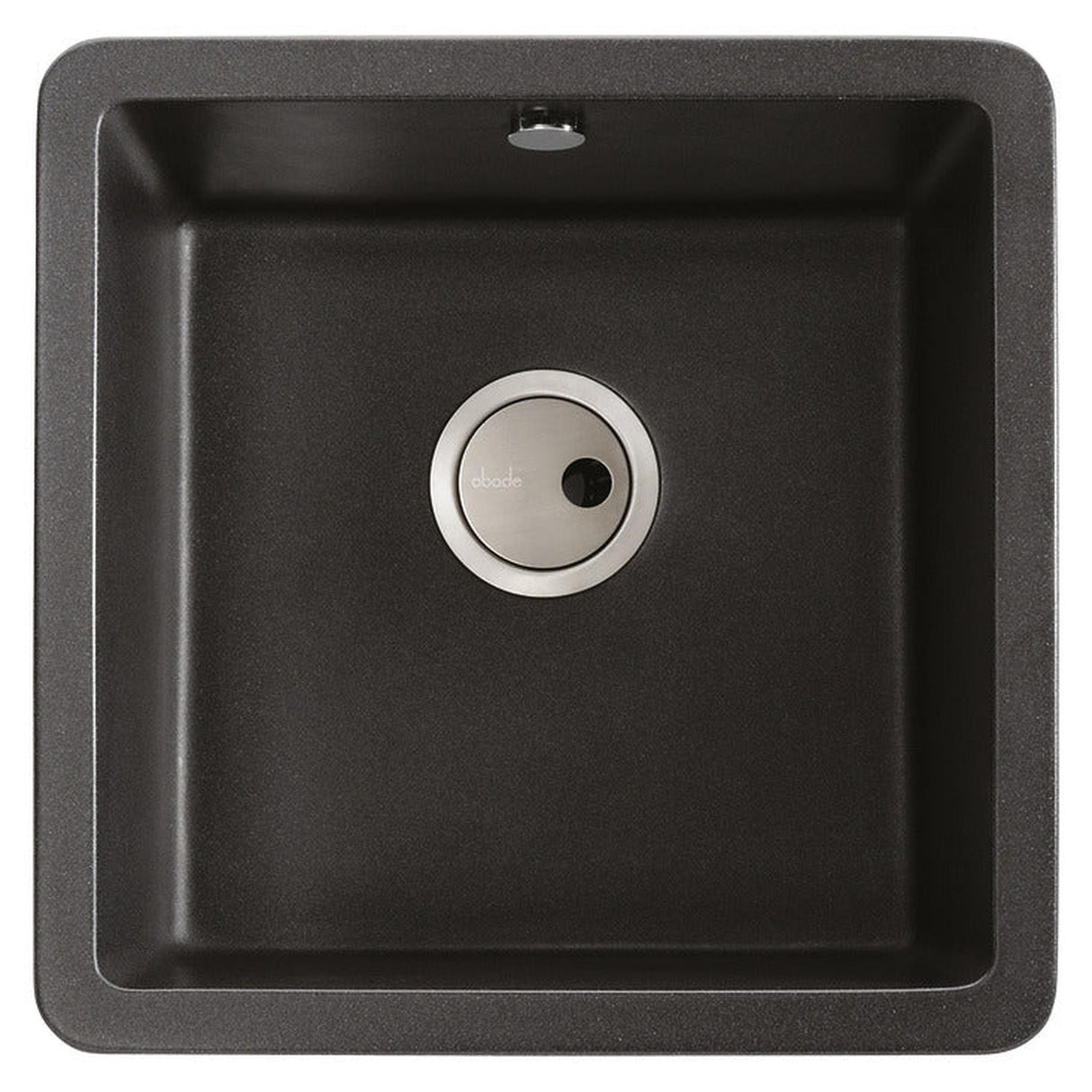 Abode Matrix SQ GR15 Undermount Inset Mount Single Bowl Kitchen Sink Accessories For 500mm Cabinet in Composite Black Metallic 56990471