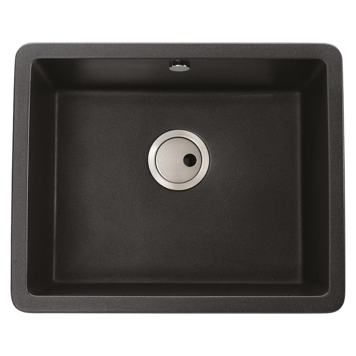 Abode Matrix SQ GR15 Undermount Inset Mount Single Bowl Kitchen Sink For 600mm Cabinet in Composite Black Metallic 56990472