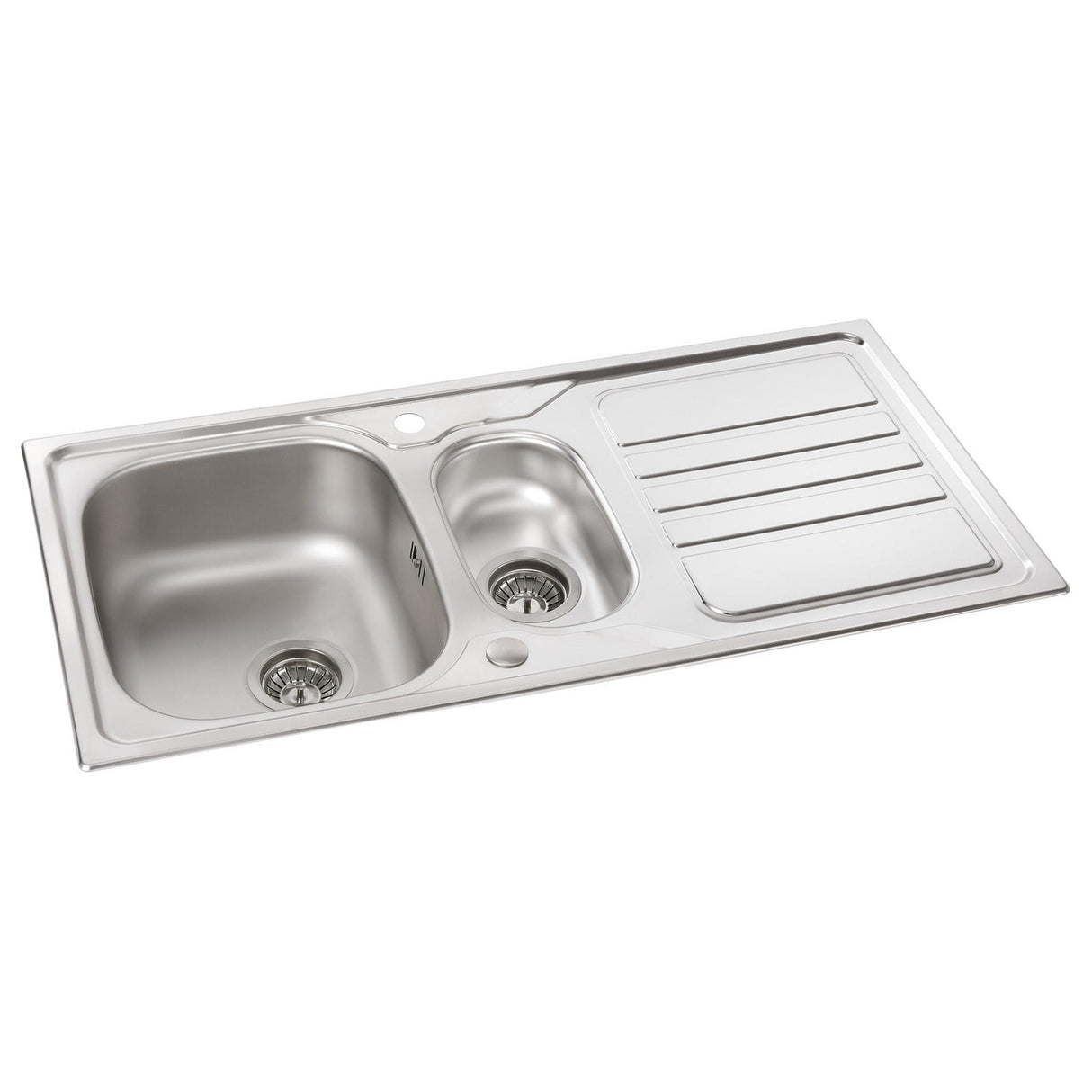 Abode Mikro Inset Mount One and Half Bowl Kitchen Sink For 600mm Cabinet in Stainless Steel 56990449 1