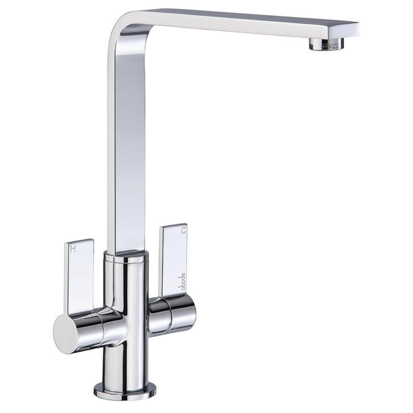 Abode Quantic L-Spout Mixer Tap With Dual Lever In Polished Chrome