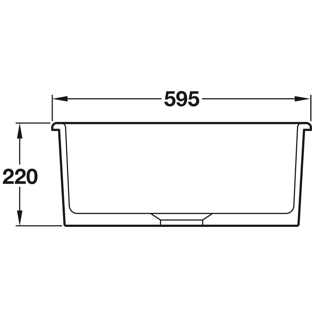 Abode Sandon Undermount Inset mount Single Bowl Kitchen Sink For 800mm Cabinet in Ceramic White 57747770 Dimension