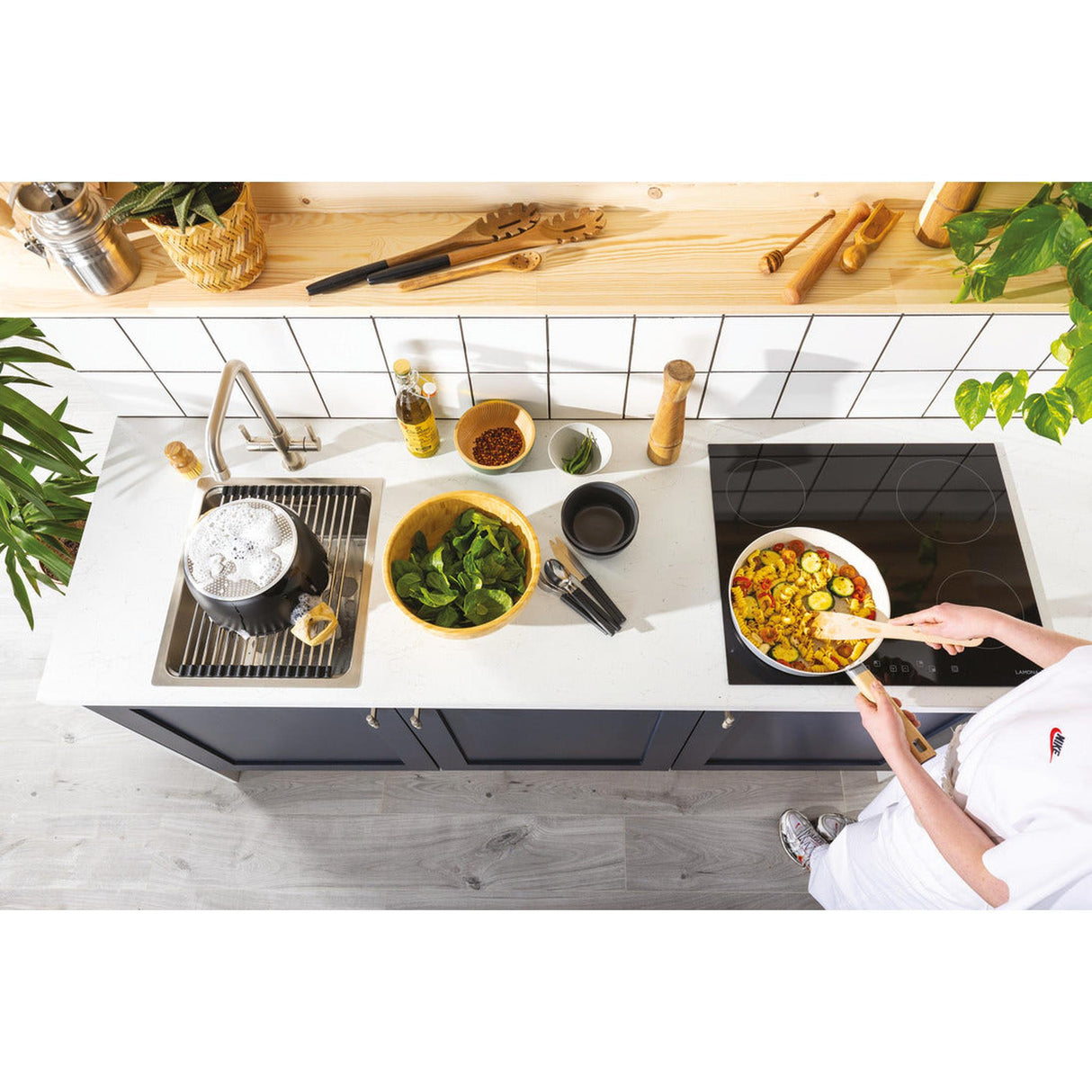 Abode System Sync Undermount Inset mount Single Bowl Kitchen Sink For 500mm Cabinet in Stainless Steel 56990458 LIfestyle