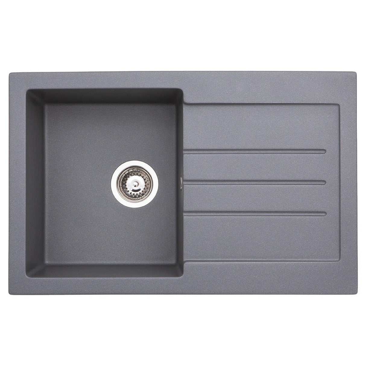 Abode Xcite Inset Mount Single Bowl Kitchen Sink Accessories For 450mm Cabinet in Composite in Light grey Metallic 56990510