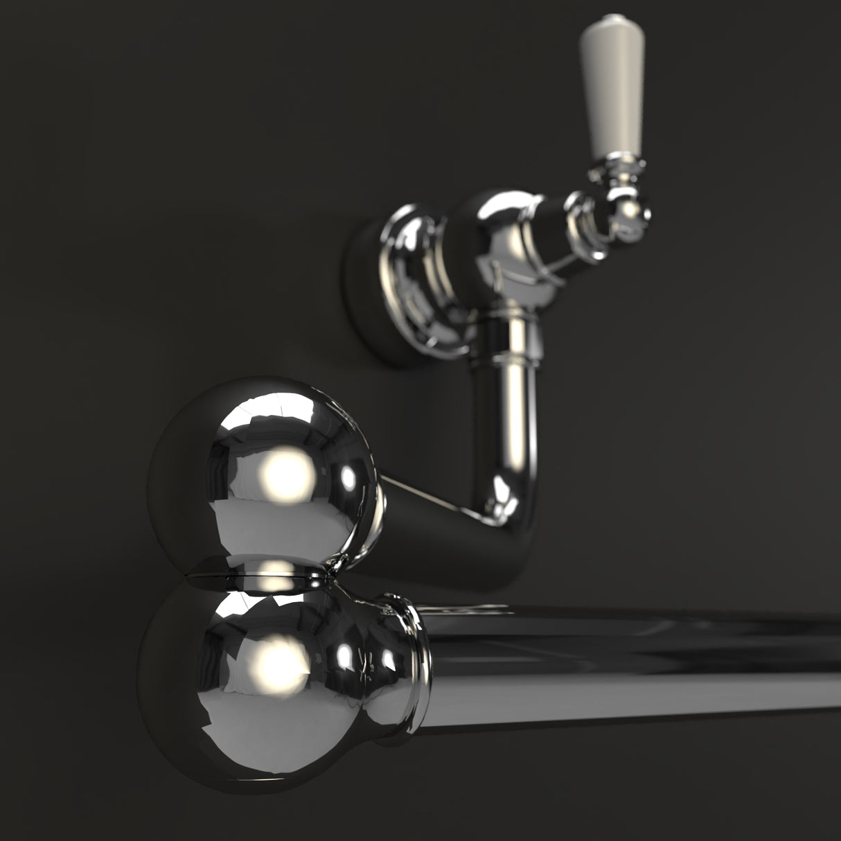 Bidbury & Co. Aldsworth Twin Lever Pot Filler With Porcelain Handles
