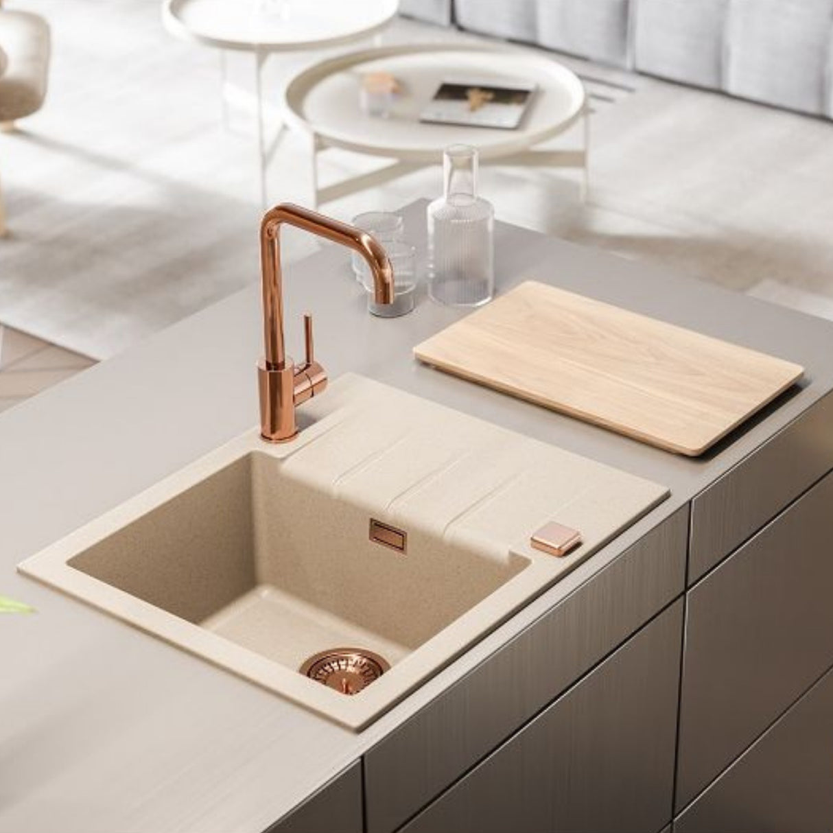 Alveus Cadit 10 Inset Sink for 450mm Cabinet in Single Bowl Single Drainer Life Style