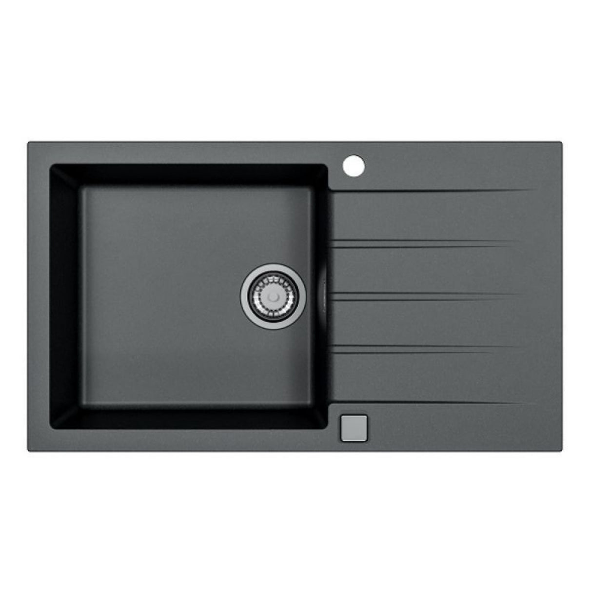 Alveus Cadit 40 Inset Sink for 600mm Cabinet in Single Bowl Single Drainer Carbon Front View