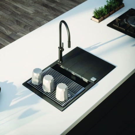 Alveus Cadit 40 Inset Sink for 600mm Cabinet in Single Bowl Single Drainer Carbon Life Style 2