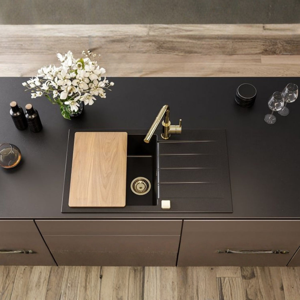 Alveus Cadit 40 Inset Sink for 600mm Cabinet in Single Bowl Single Drainer Carbon Life Style 2