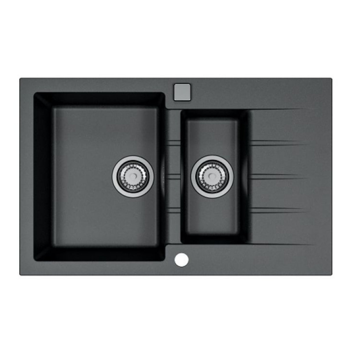 Alveus Cadit 70 Inset Sink for 600mm Cabinet in One and Half Bowl Carbon Front View