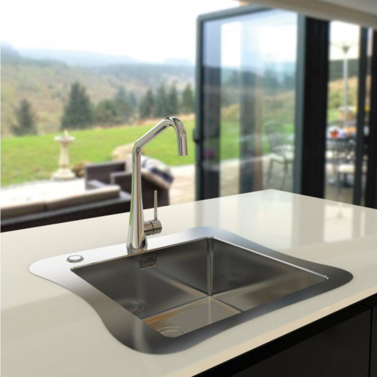 Alveus Eden Kitchen Mixer Tap with Elegant High-Arc Spout & Smooth Single-Lever Control in Chrome Life Style