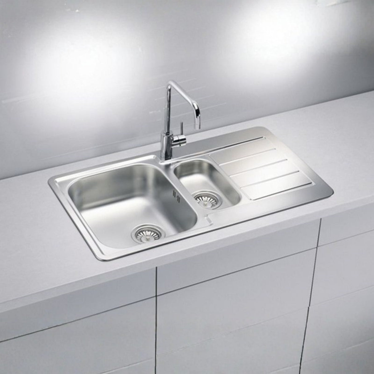 Alveus Line 70 Inset Sink For 500mm Cabinet in One and Half Bowl Stainless Steel Life Style