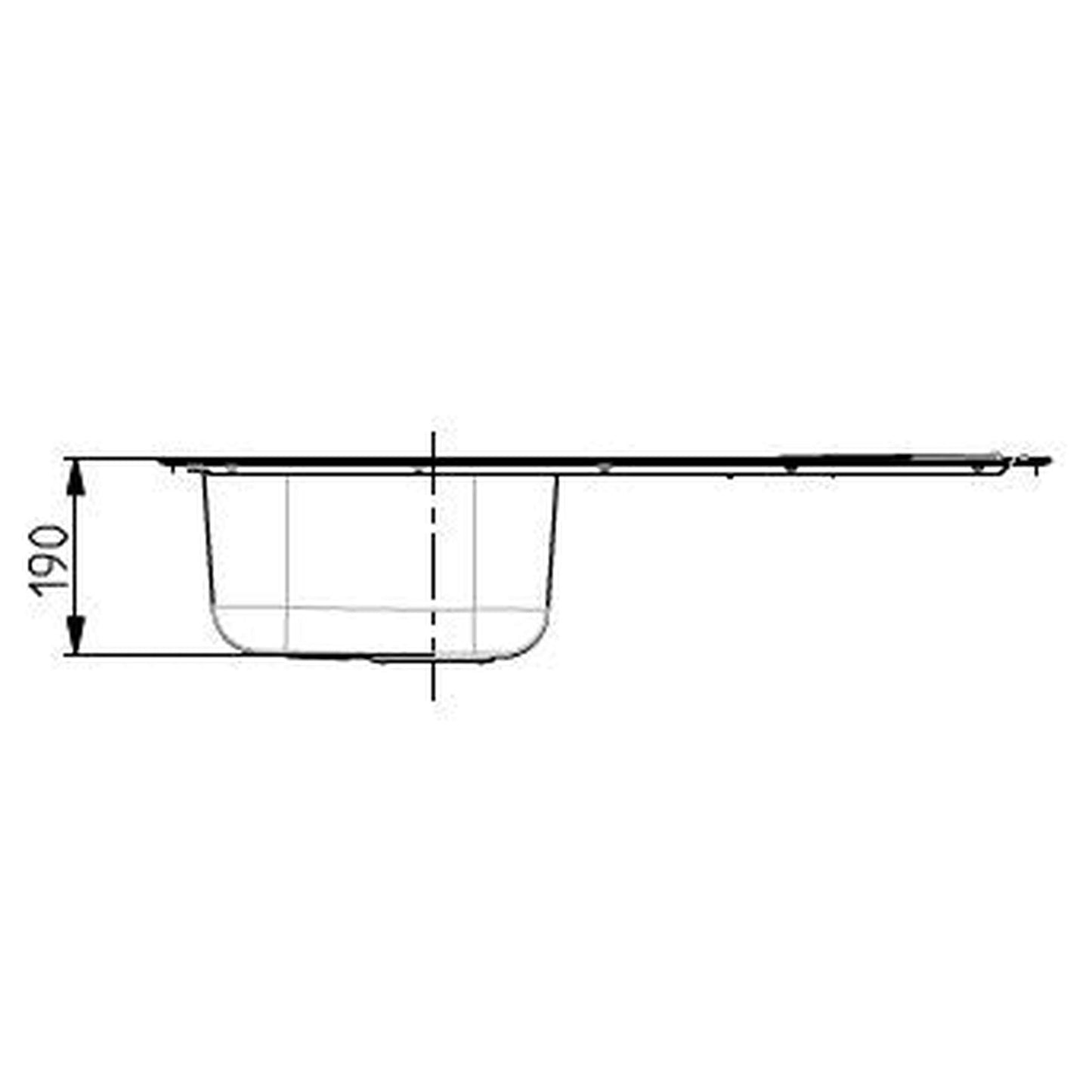 Alveus Line Maxim 20 Inset Sink For 500mm Cabinet In Single bowl single drainer Stainless Steel 1085945N Dimensions
