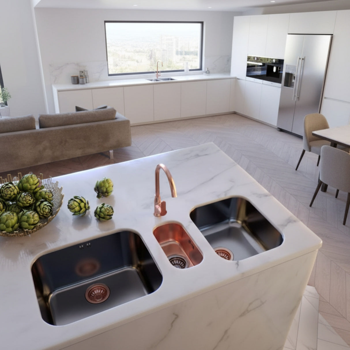 Alveus Monarch Variant 10 Undermount Sink For 800-900mm Cabinet In Single Bowl Life Style