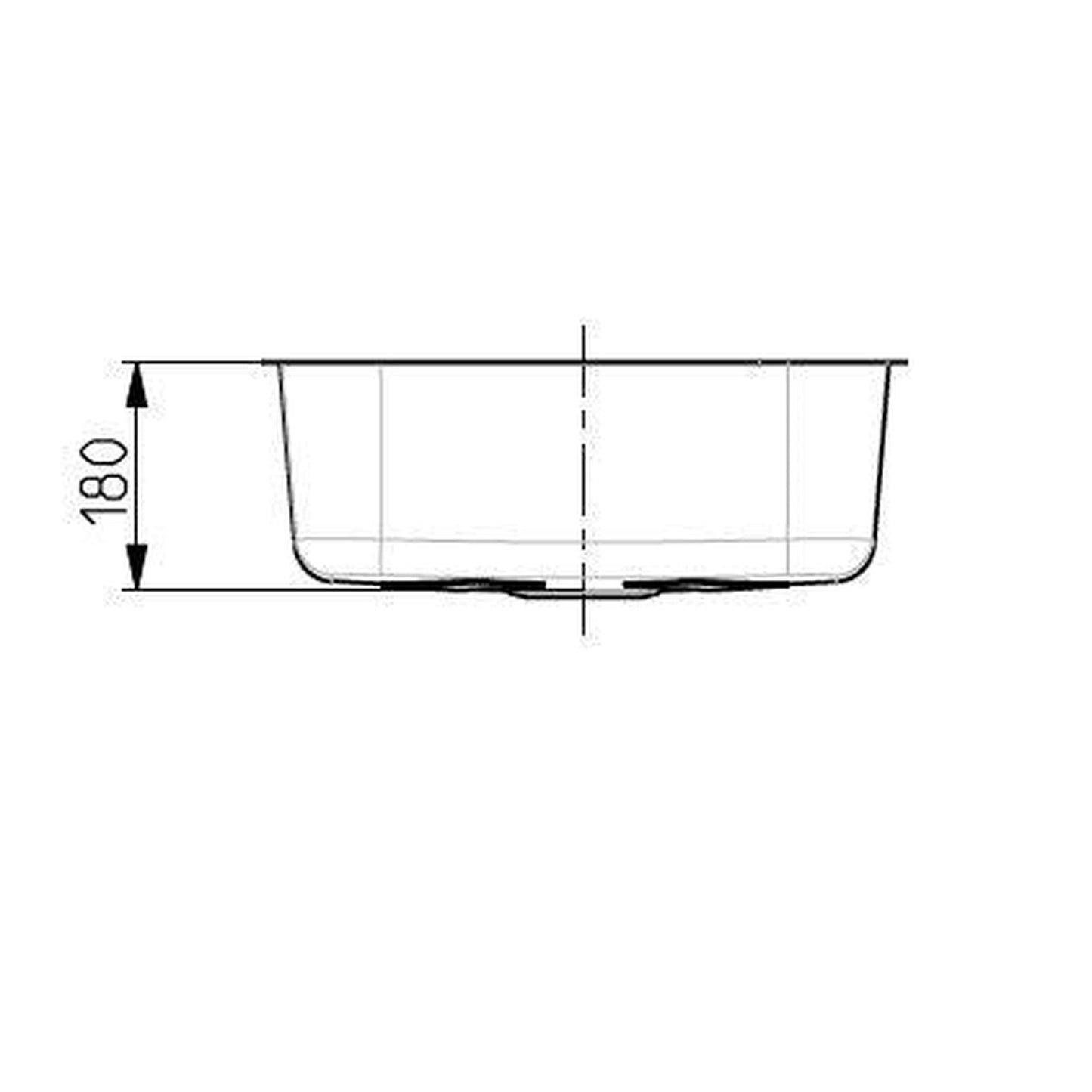 Alveus Monarch Variant 10 Undermount Sink For 300mm Cabinet In Single Bowl Anthracite 1113582N Dimensions