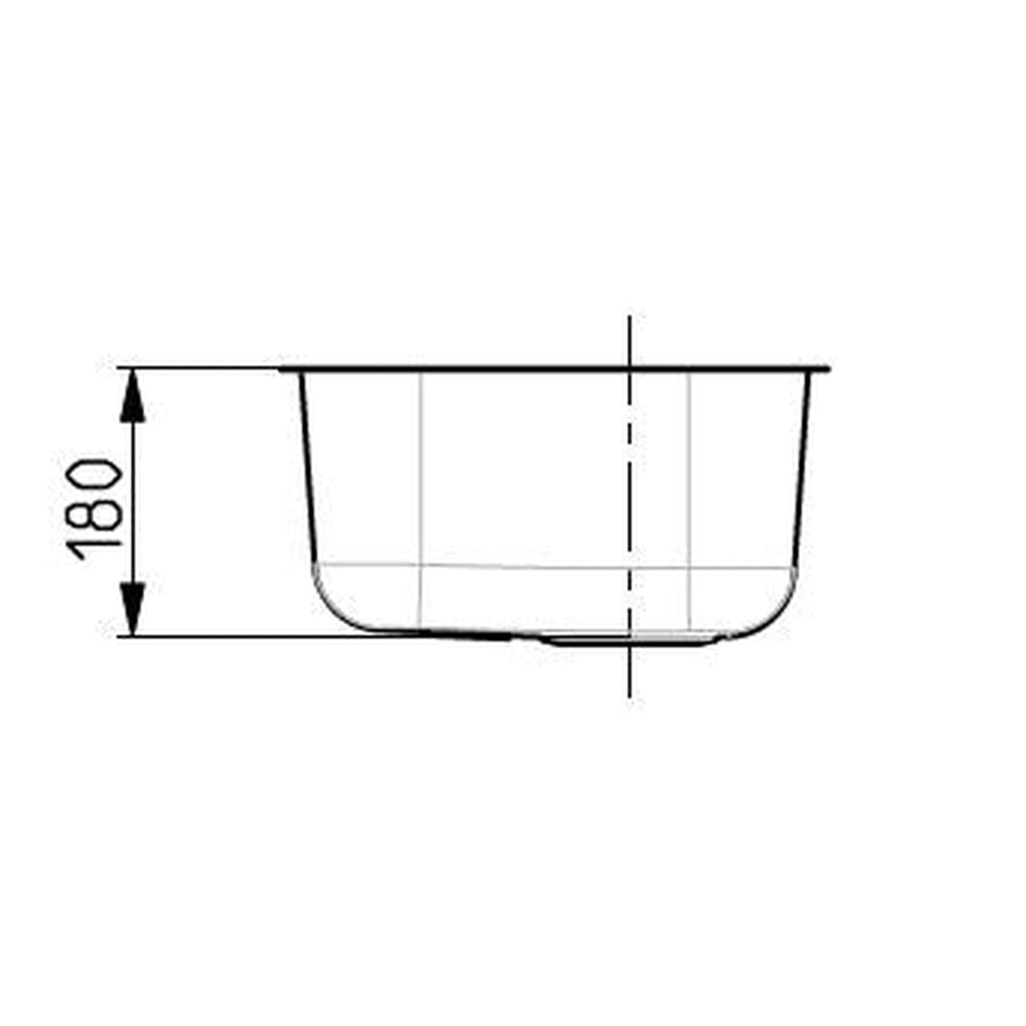 Alveus Monarch Variant 40 Undermount Sink For 300mm Cabinet In Single Bowl Gold 1113584N Dimensions