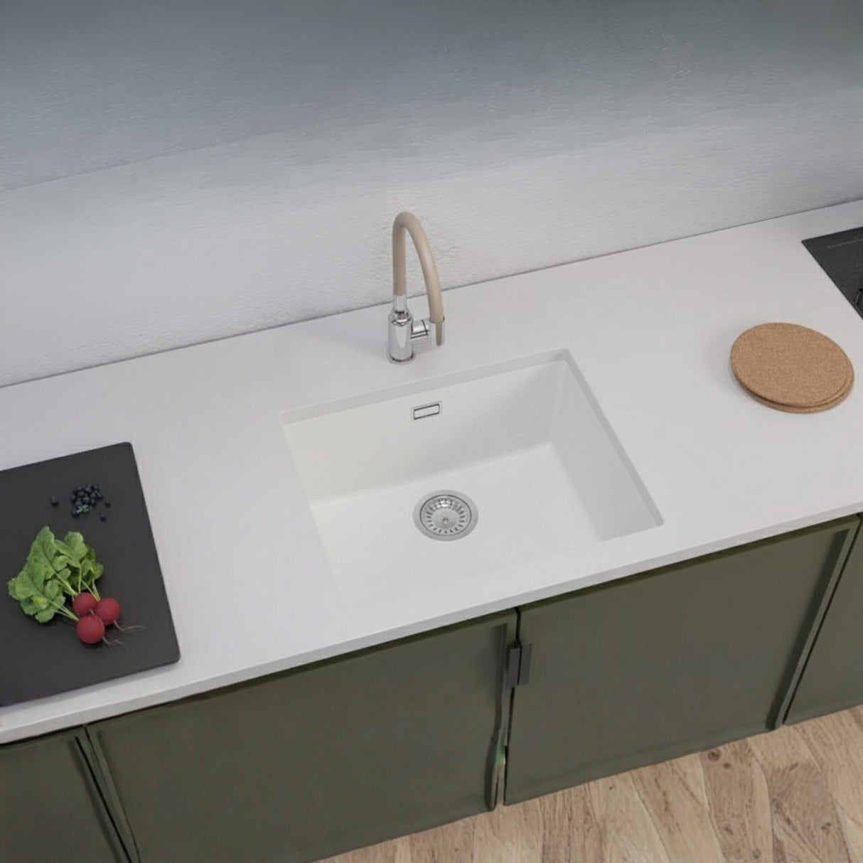 Alveus Omni 30 Undermount Sink for 600mm Cabinet in Single Bowl Arctic Life Style
