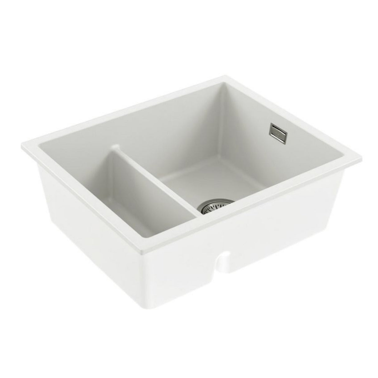 Alveus Omni 50 Undermount Sink for 600mm Cabinet in Single Bowl Single Drainer Arctic Side View