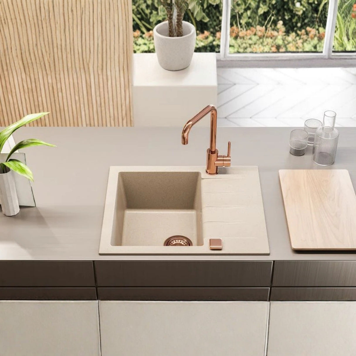 Alveus Oz Monarch Kitchen Mixer Tap with Single Lever in Copper Life Style