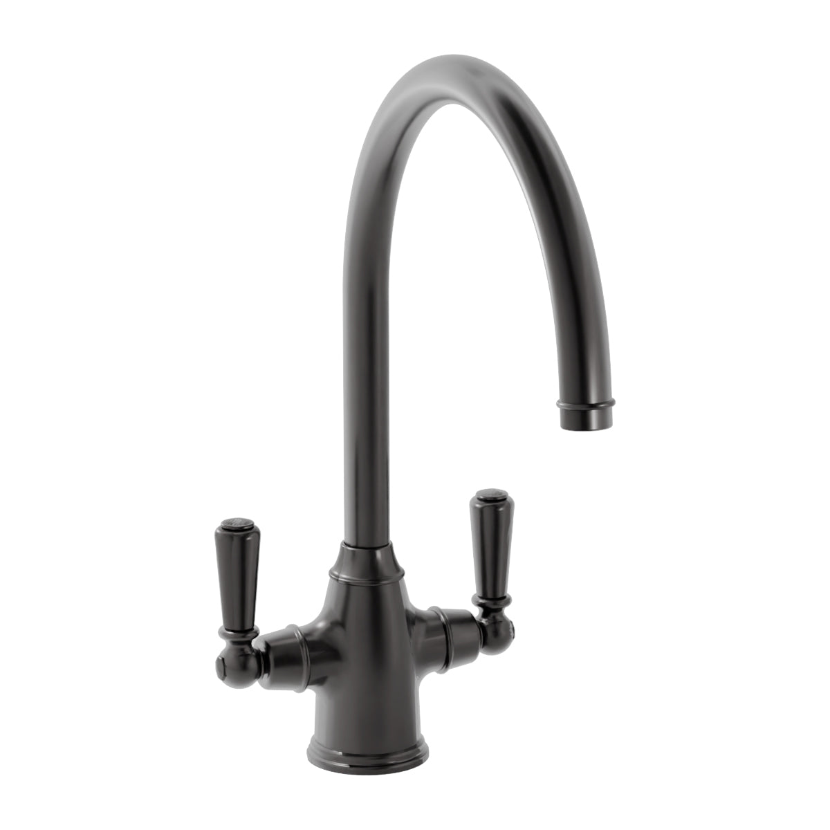 Bidbury & Co. Amesbury Kitchen Mixer Tap with White Tipped Lever Handles & Regal Aesthetic