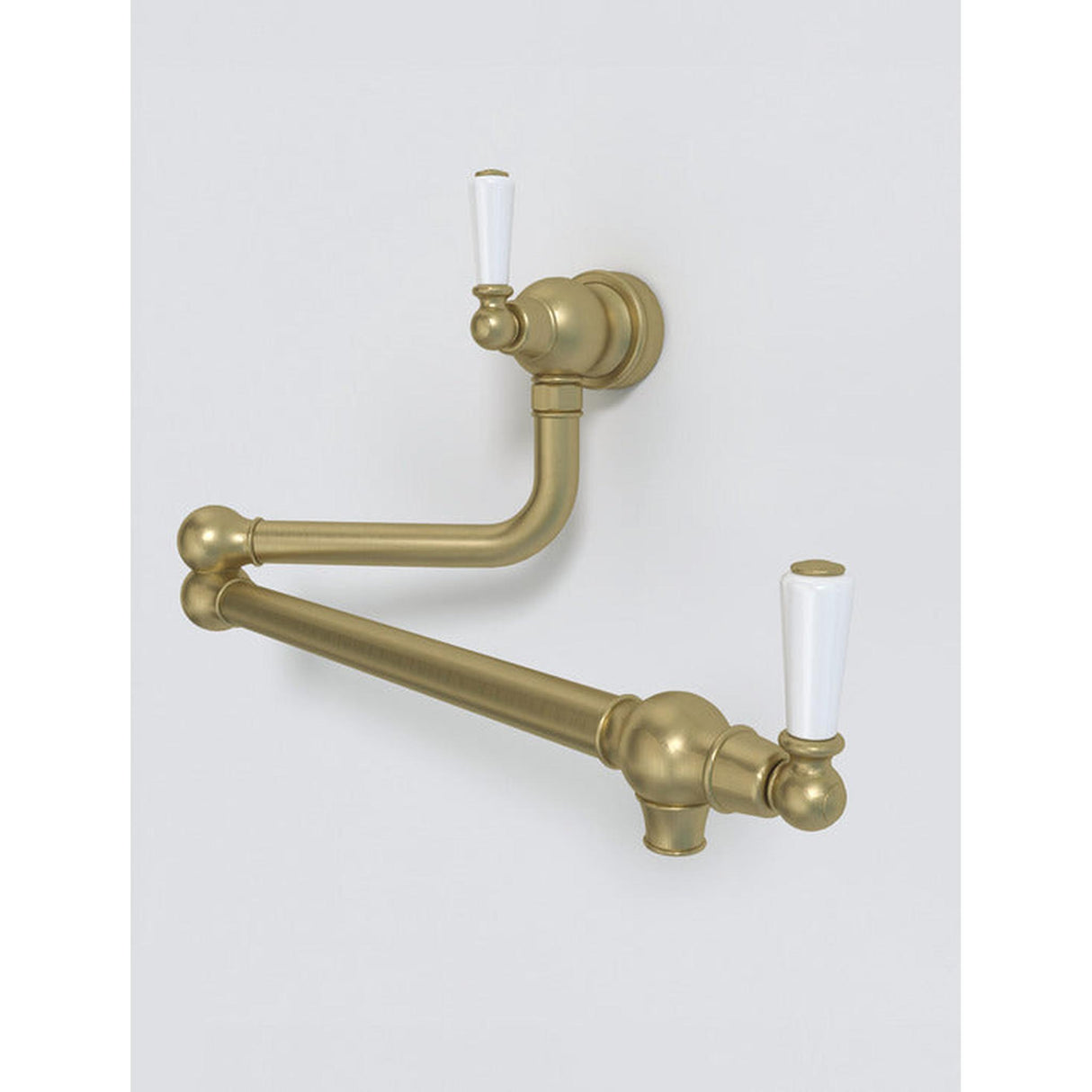 Bidbury & Co. Aldsworth Twin Lever Pot Filler With Porcelain Handles Old English brass 57866880 1