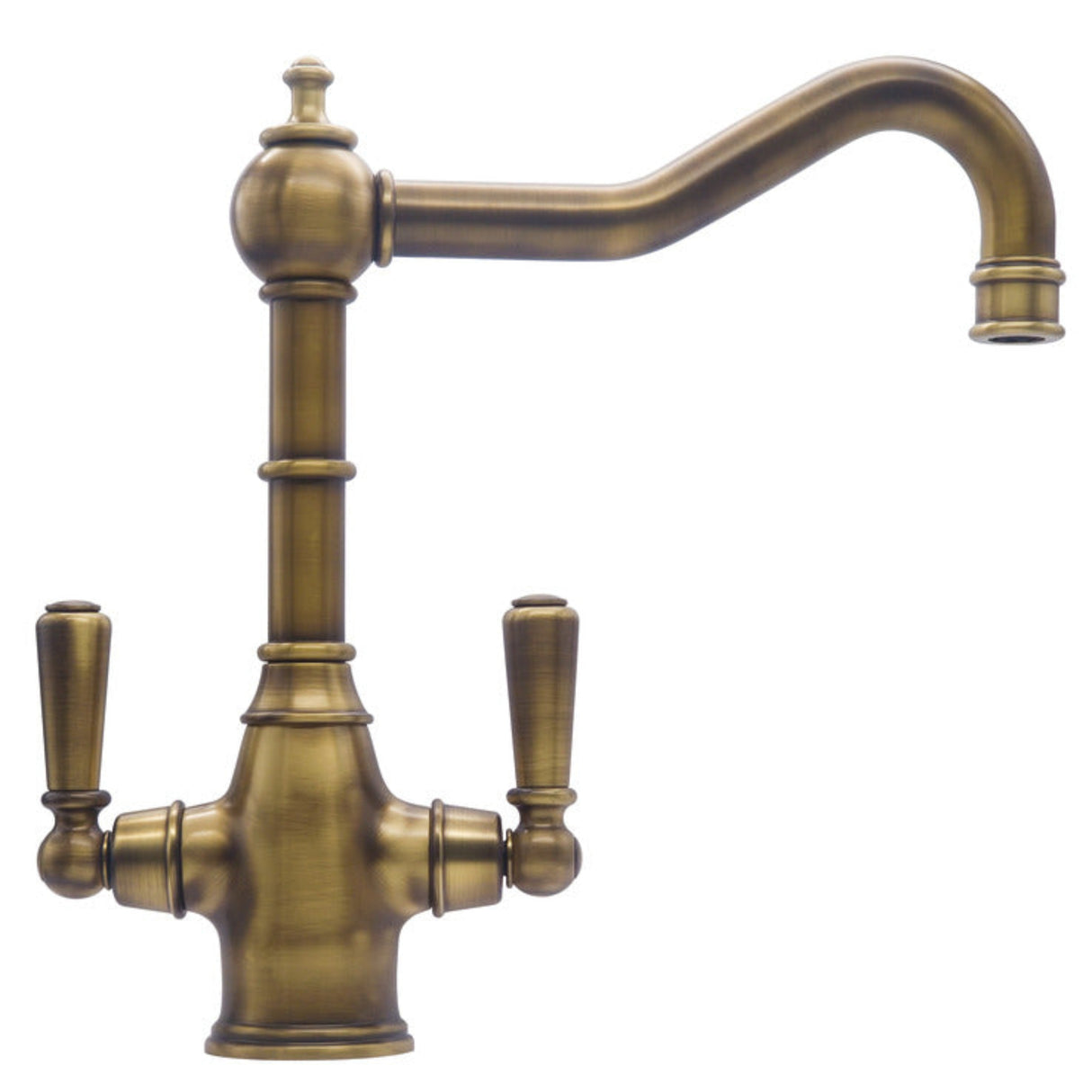 Bidbury & Co. Bickton kitchen tap side view in brass