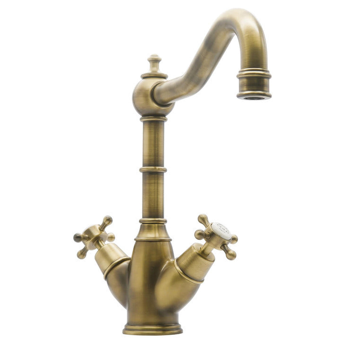 Bidbury & Co. Country Style Spout Crosshead Handles Mixer Tap With Dual Lever Patinated Brass 57866640