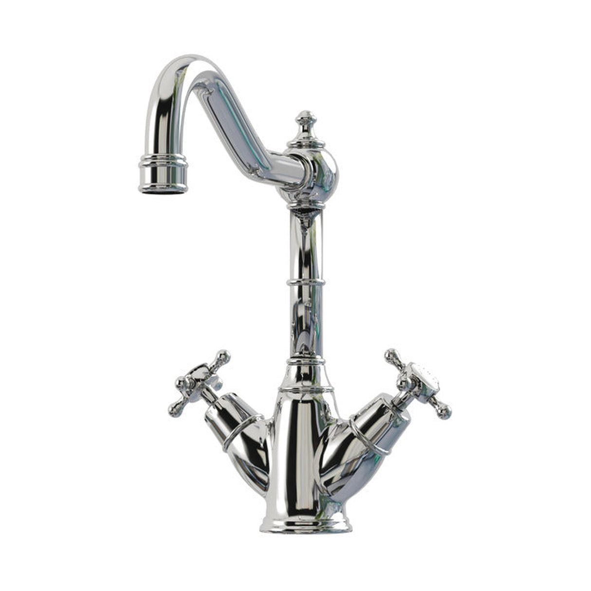 Bidbury & Co. Country Style Spout Crosshead Handles Mixer Tap With Dual Lever Polished Chrome 57866240