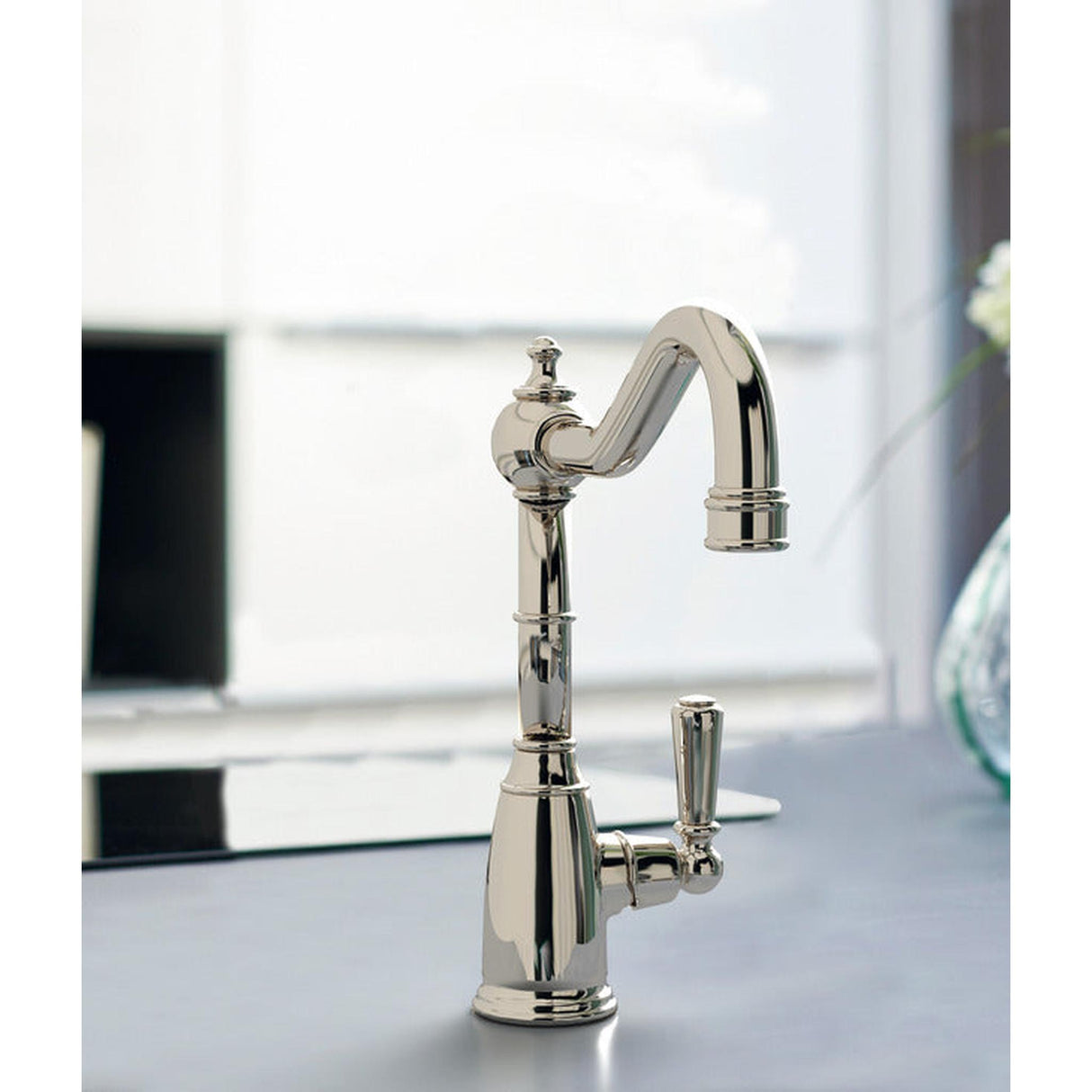 Bidbury & Co. Country Style Spout With Single Lever Mixer Tap Polished Nickel 57865790 1