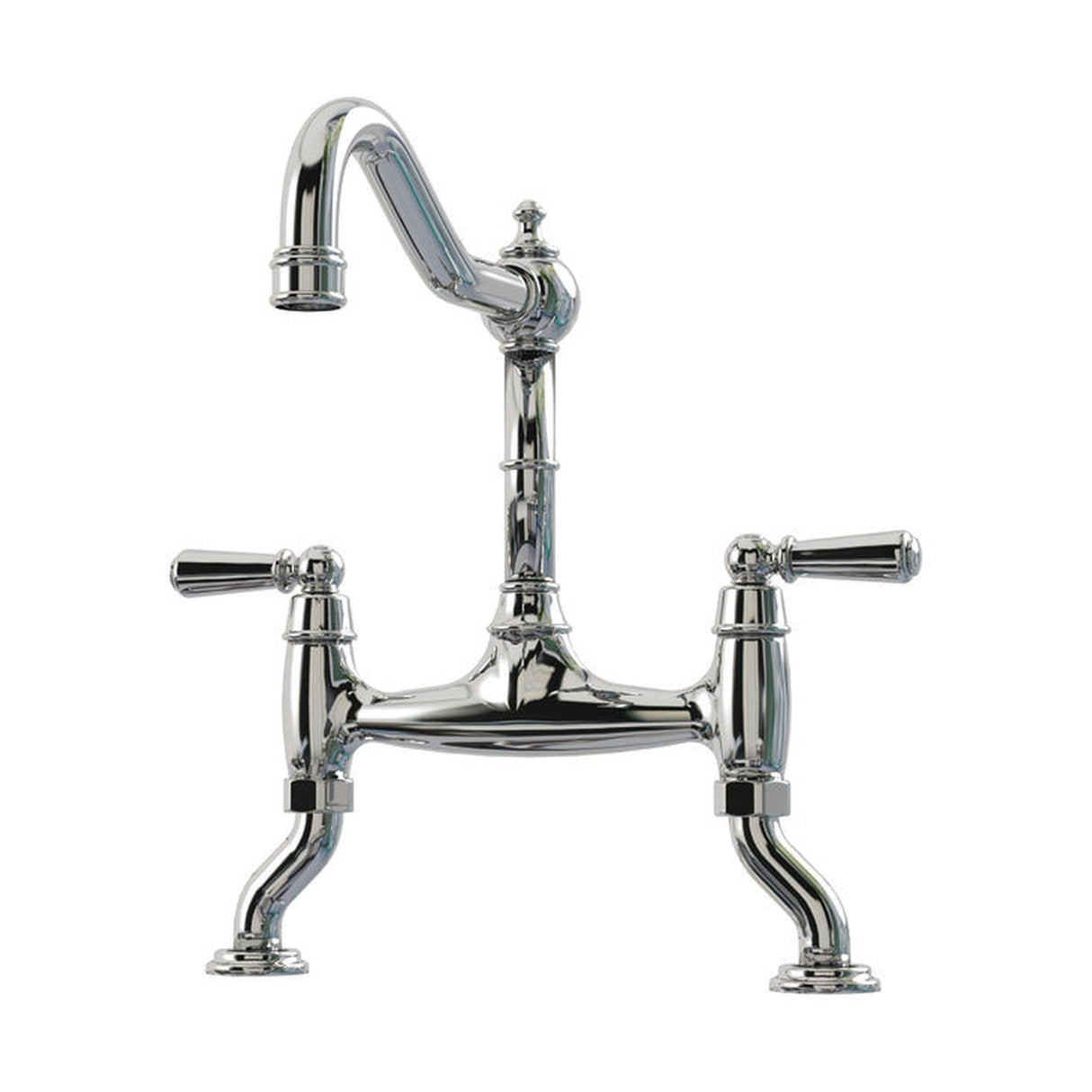 Bidbury & Co. Henbury Country Style Spout With Traditional Bridge Tap Polished Chrome 57866230