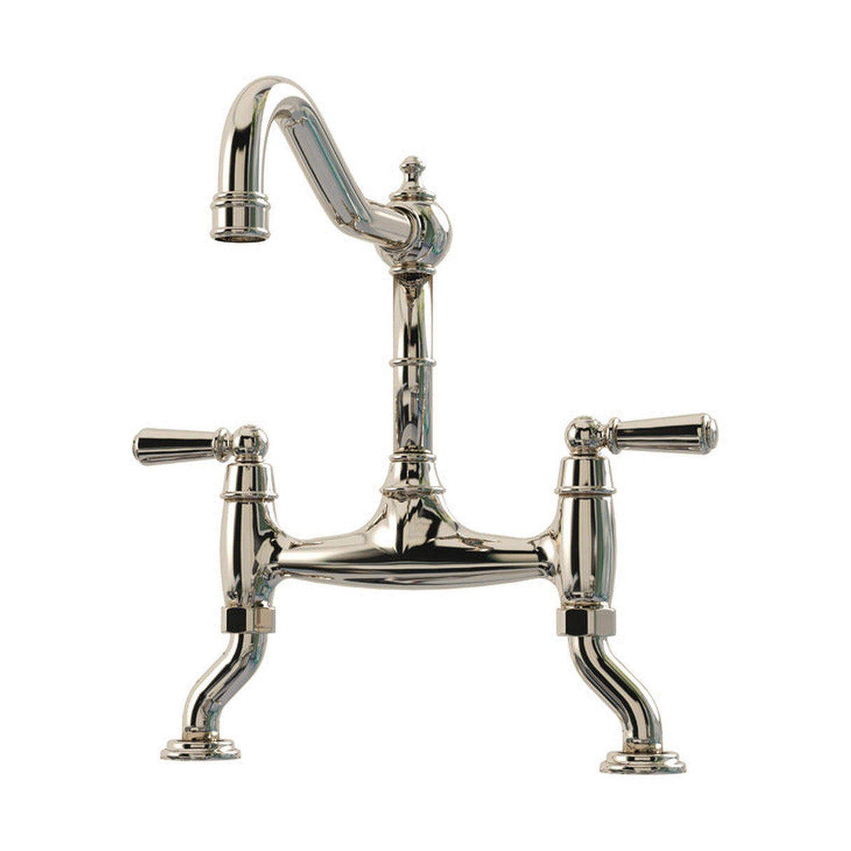 Bidbury & Co. Henbury Country Style Spout With Traditional Bridge Tap Polished Nickel 57866730