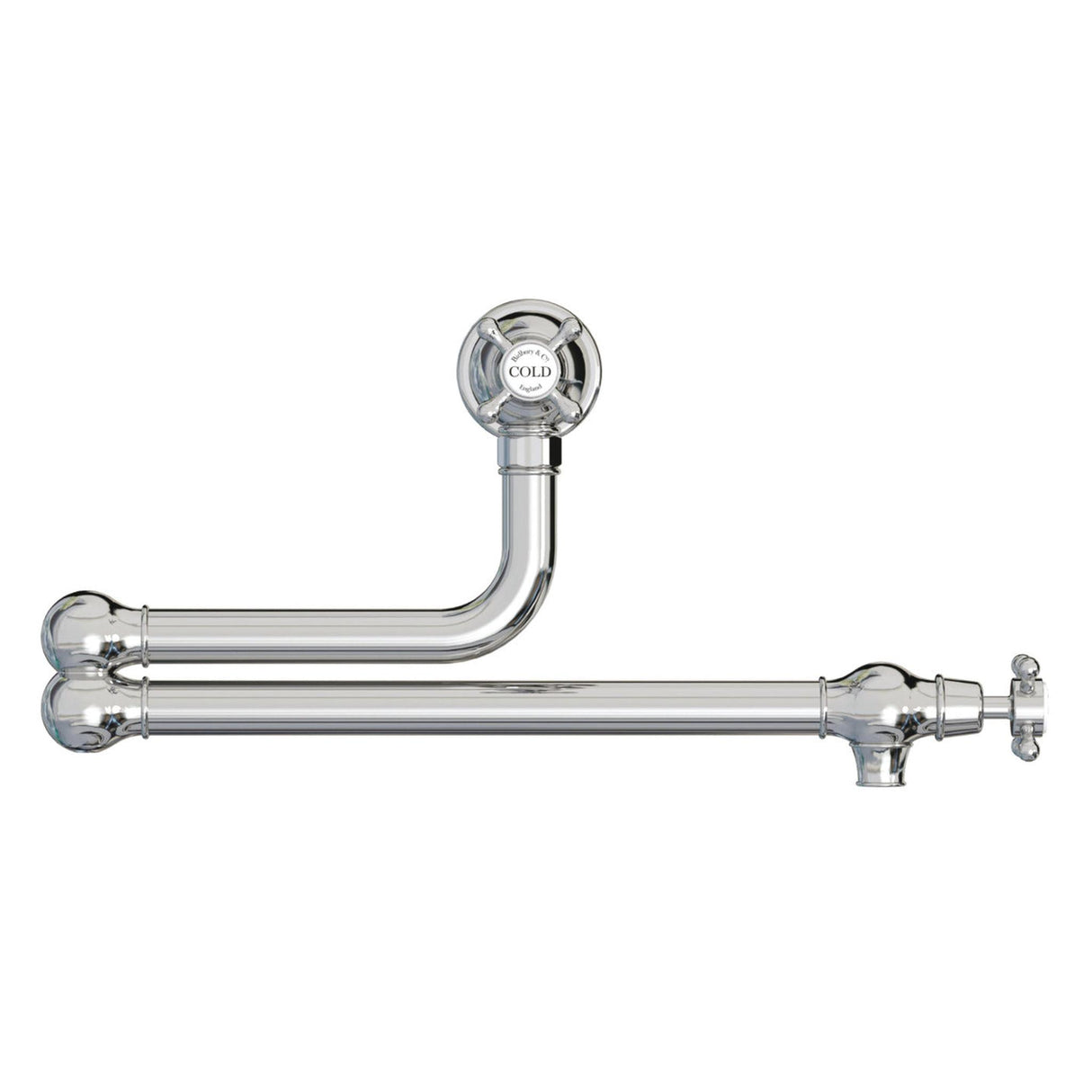 Bidbury & Co. Oakridge Crosshead Handles Pot Filler With Twin Lever Polished Chrome 57866270
