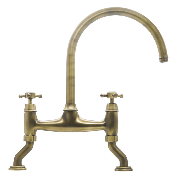 Bidbury & Co. Sherbourne Bridge Kitchen Mixer Tap with Classic Crosshead Handles & Regal Design
