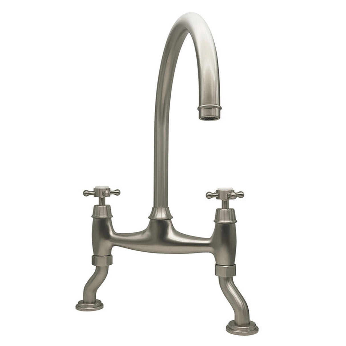 Bidbury & Co. Sherbourne C-Spout Crosshead Handles Traditional Bridge Tap Pewter 57865540