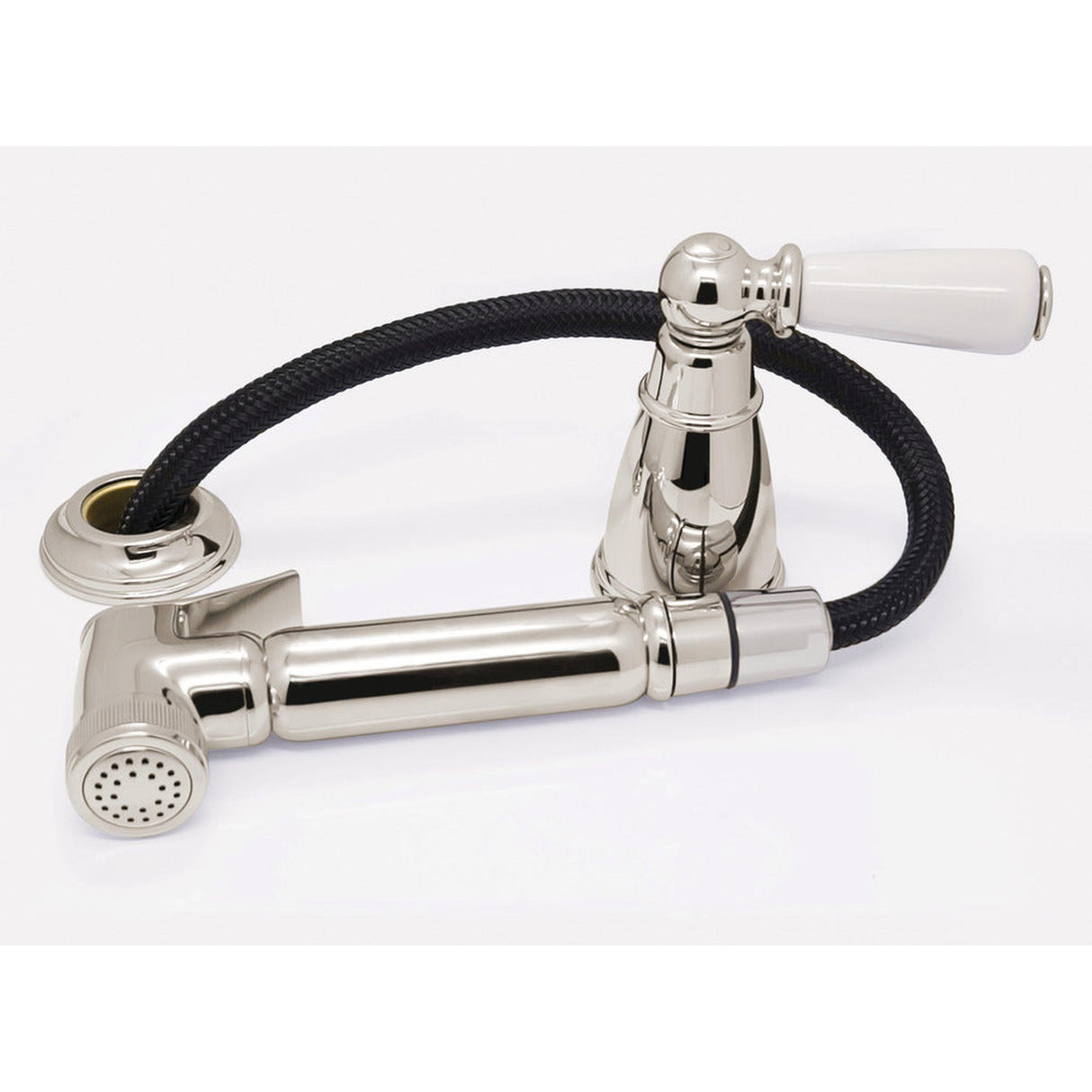 Bidbury & Co. Taynton Independent Pull Out Spray With Porcelain Lever Handle Polished Nickel 57865770 1