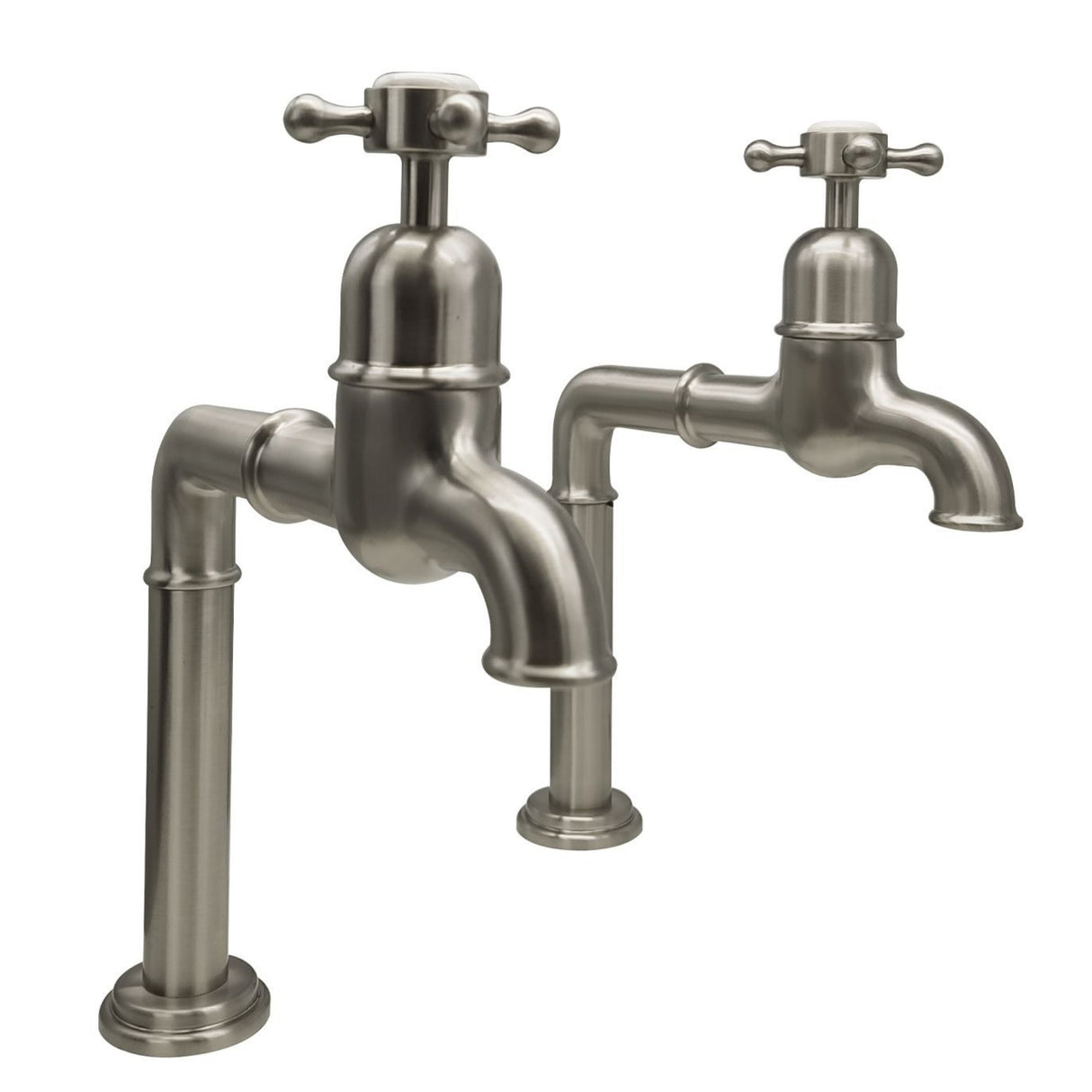 Bidbury & Co Caswell Bibcock Taps with Crosshead Handles in Pewter