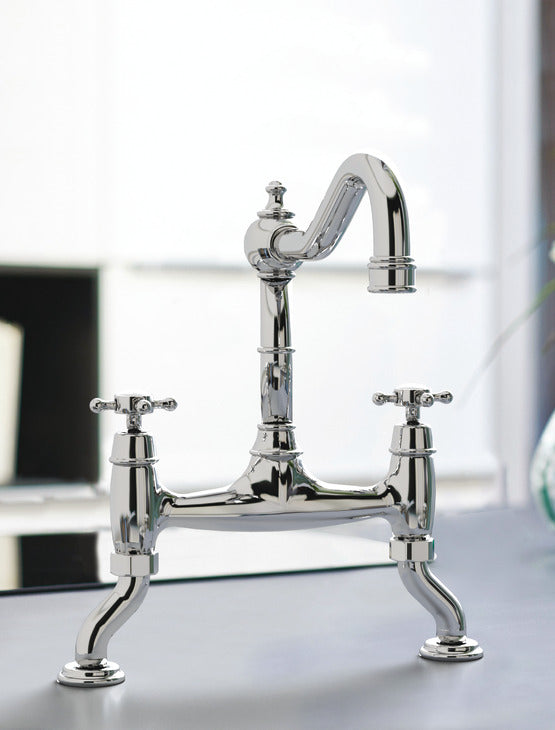 Bidbury & Co. Fairford Bridge Kitchen Tap with Crosshead Handles & Traditional Aesthetic
