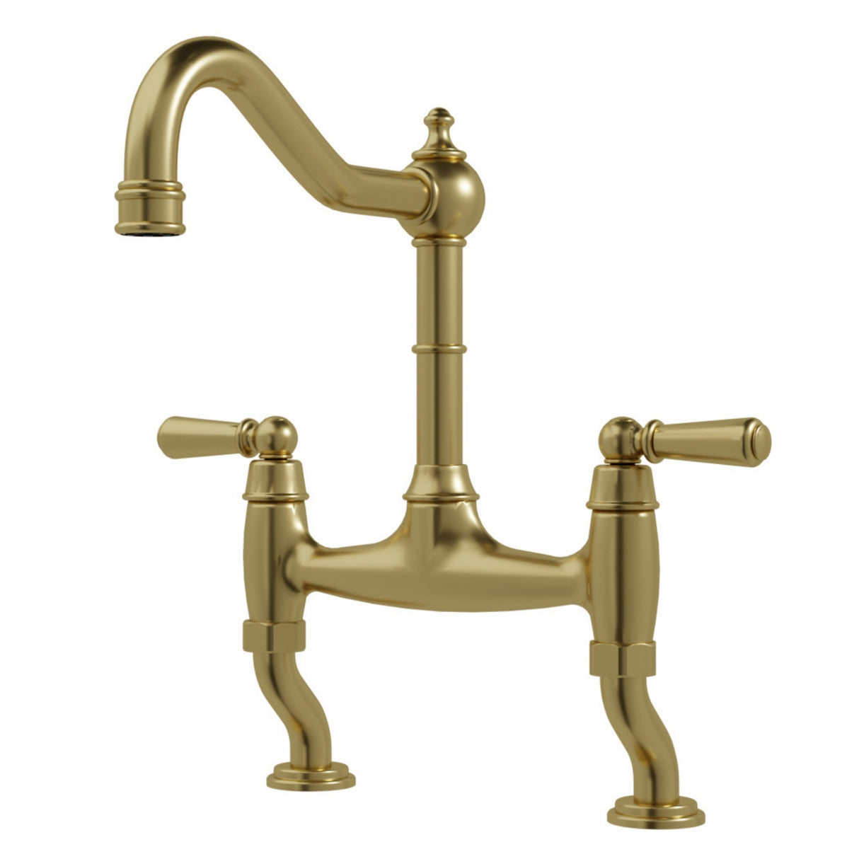 Bidbury & Co Henbury Country Style Spout with Traditional Bridge Tap in Old English Brass