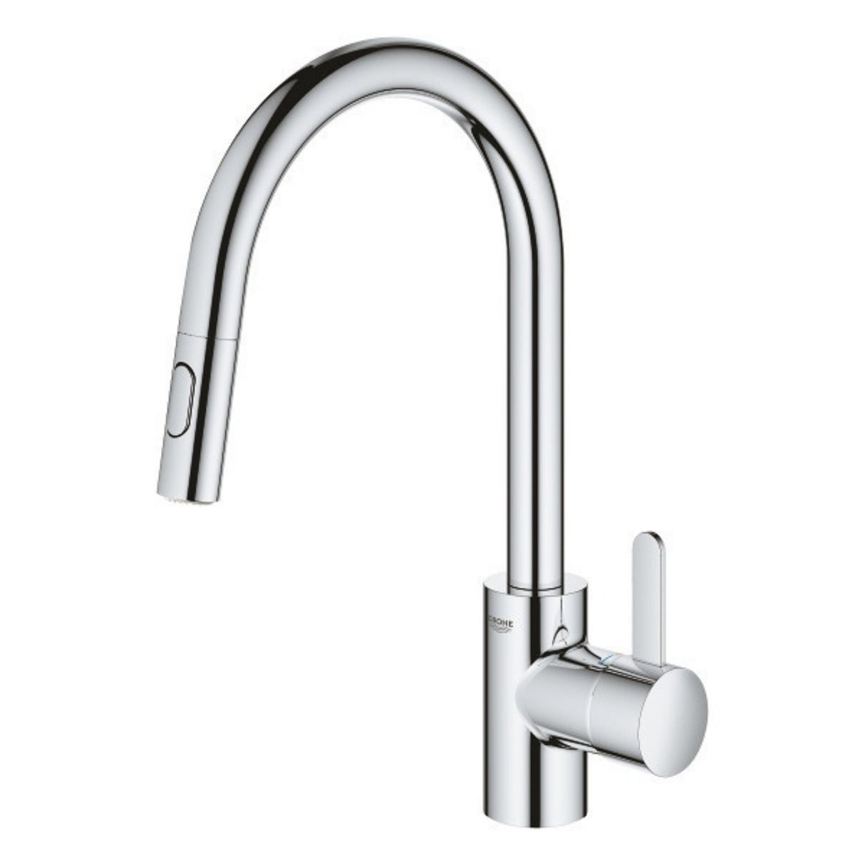 Grohe Eurosmart Cosmo Pull Out Kitchen Mixer Tap in Chrome Left View