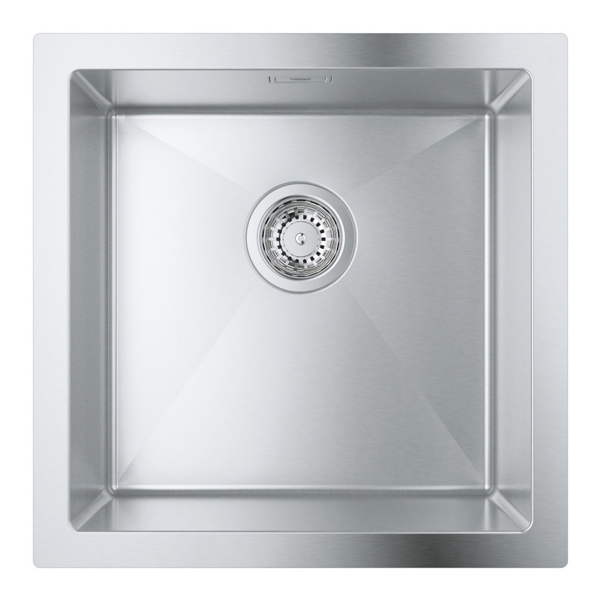 Grohe K700 Flush Mount, Inset Mount Single Bowl Kitchen Sink for 500mm Cabinet in Stainless Steel Satin - Front View